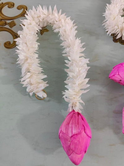 45 Rs each hanging on buying 50+ hangings jasmine hangings LAMANSH® 2 Feet Pink Lotus Buds Jasmine Wall Hangings for Festival decoration | Pooja & Mandir Decor Hangings