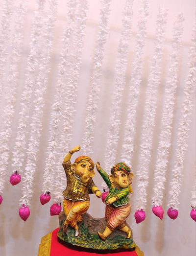 45 Rs each hanging on buying 50+ hangings jasmine hangings LAMANSH® 3.5 Feet Pink Lotus Buds Jasmine Wall Hangings for Festival decoration | Pooja & Mandir Decor Hangings