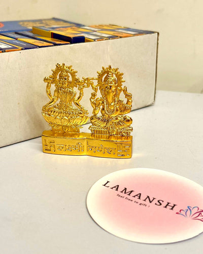 45 Rs each on buying 100+ pcs / WhatsApp at 8619550223 Brass Laxmi Ganesh ji Mini Golden plated Laxmi Ganesh ji statue 🕉️ for return gifting in 🎁 weddings & Pooja ceremony