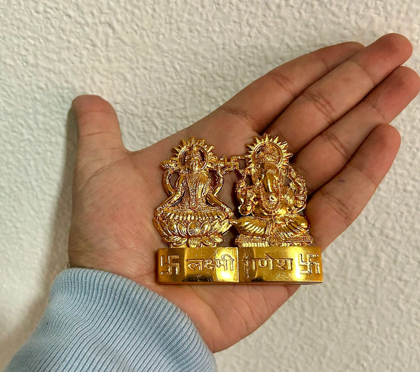 45 Rs each on buying 100+ pcs / WhatsApp at 8619550223 Brass Laxmi Ganesh ji Mini Golden plated Laxmi Ganesh ji statue 🕉️ for return gifting in 🎁 weddings & Pooja ceremony