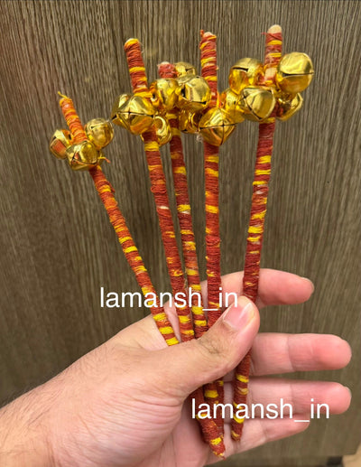 45 Rs each on buying 100+ pcs / WhatsApp at 8619550223 Ghungroo sticks 1 Roli Moli Ghungroo sticks for Phera ✨ Varmala, Jaimala, couple entry or guests welcome / Wedding rattles / wedding wands