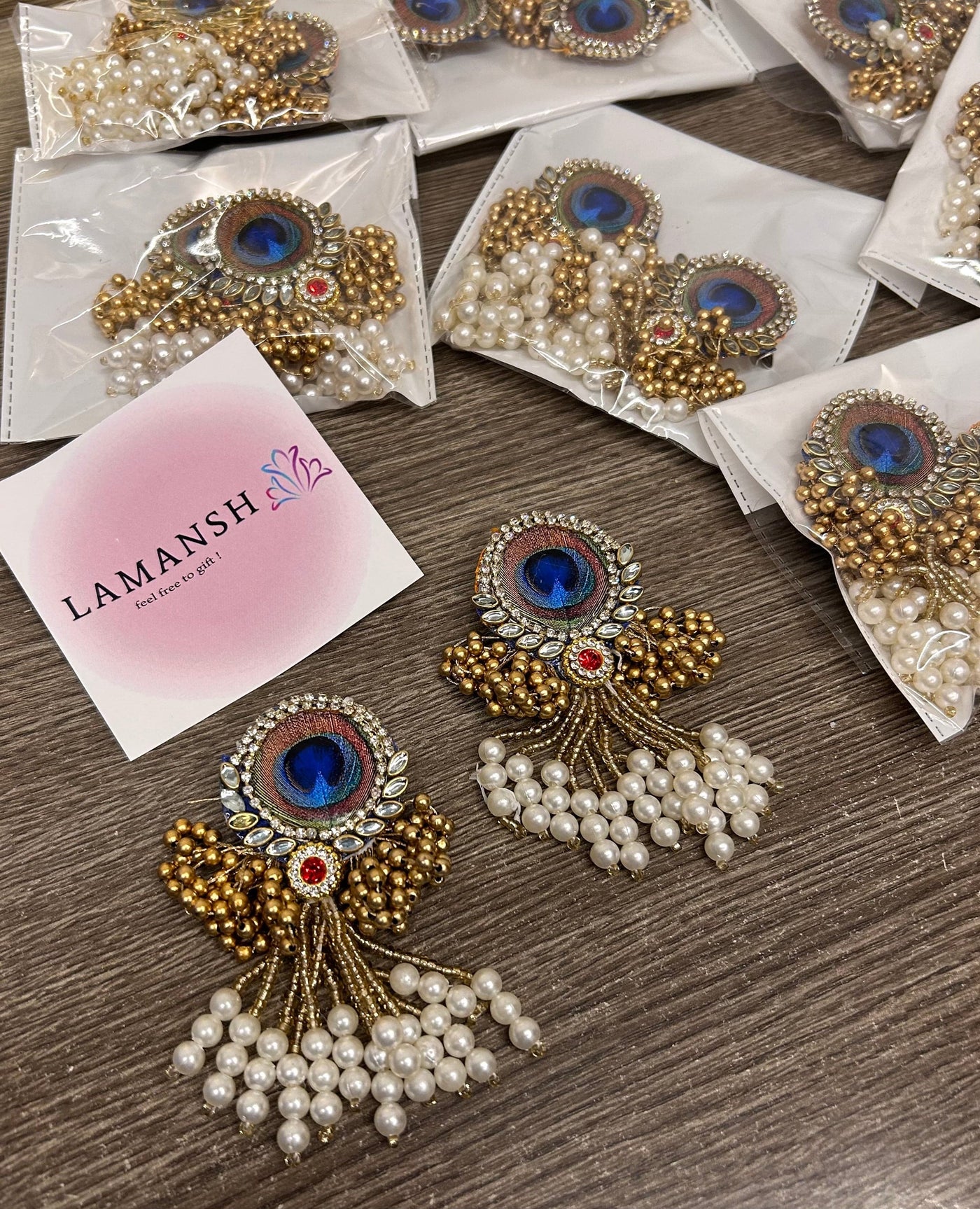 45 Rs each on buying 50 pcs / WhatsApp at 8619550223 to order 🏷️ Floral 🌺 brooches LAMANSH Designer kundan mor pankh brooces / Bridesmaid Giveaways Favours ✨ for haldi mehendi sangeet