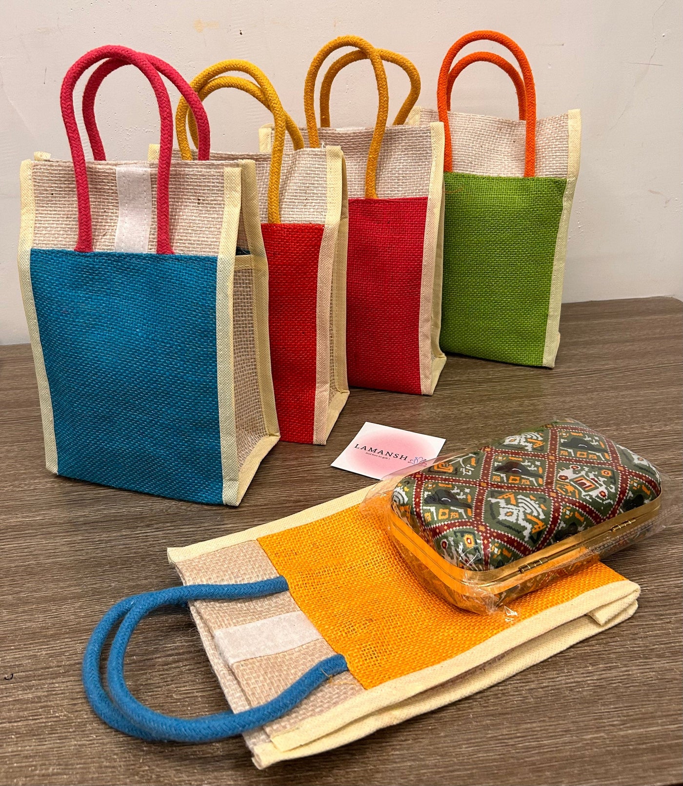 Jute gift bags online on sale