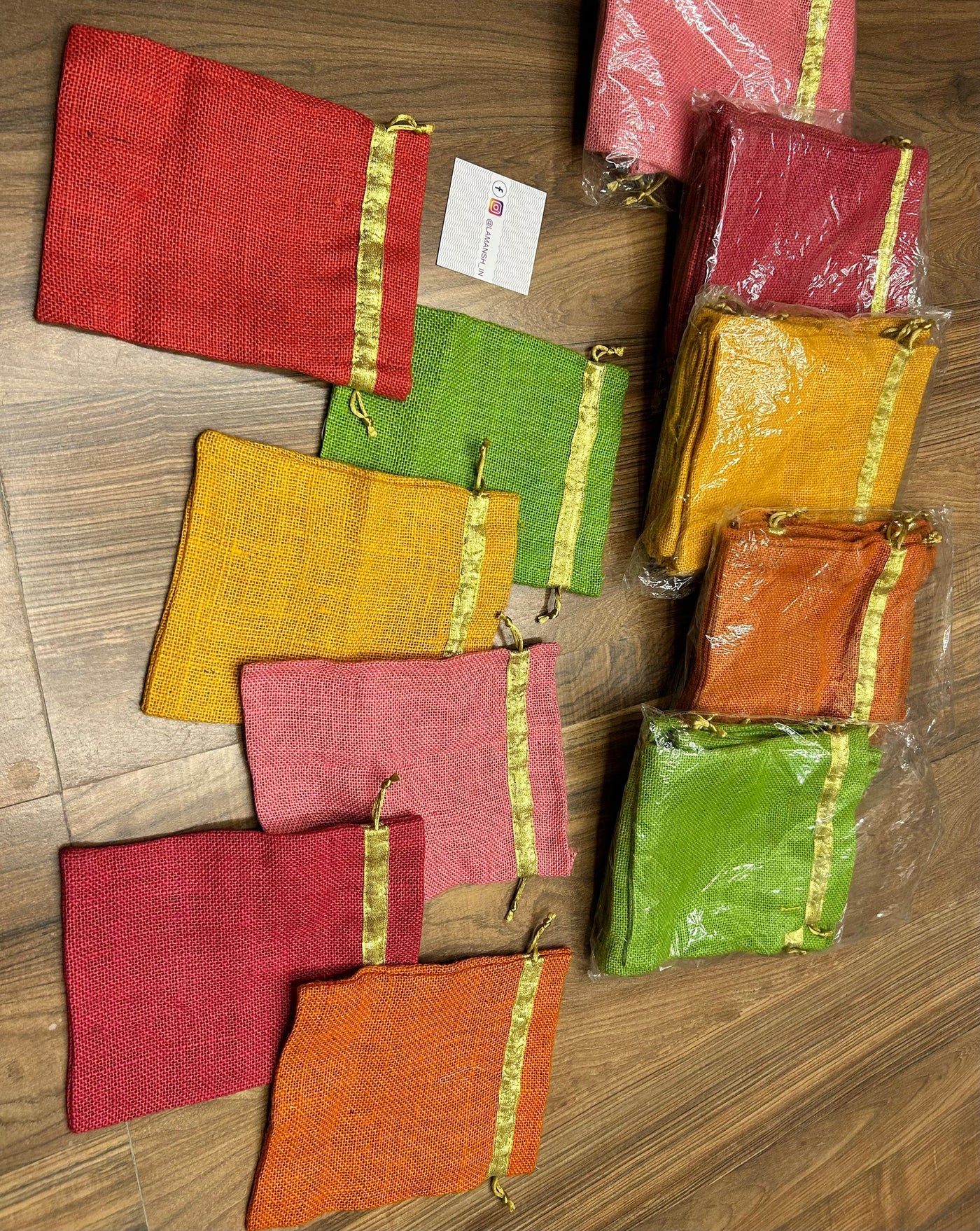 45 Rs each on buying 🏷in bulk | Call 📞 at 8619550223 Women's Potli Bag LAMANSH Multicolor jute potli bags with zari for Wedding favors 🎁 (7*9 inch size)