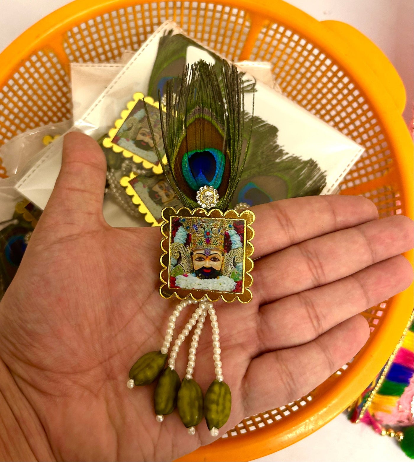 45 Rs per pc on buying 100 pcs | whstp at 8619550223 Broaches LAMANSH Khatu Shyam ji brooches with mor pankh 🦚 / Welcome gifts for barati's and guests in weddings and hotels resorts or destination weddings