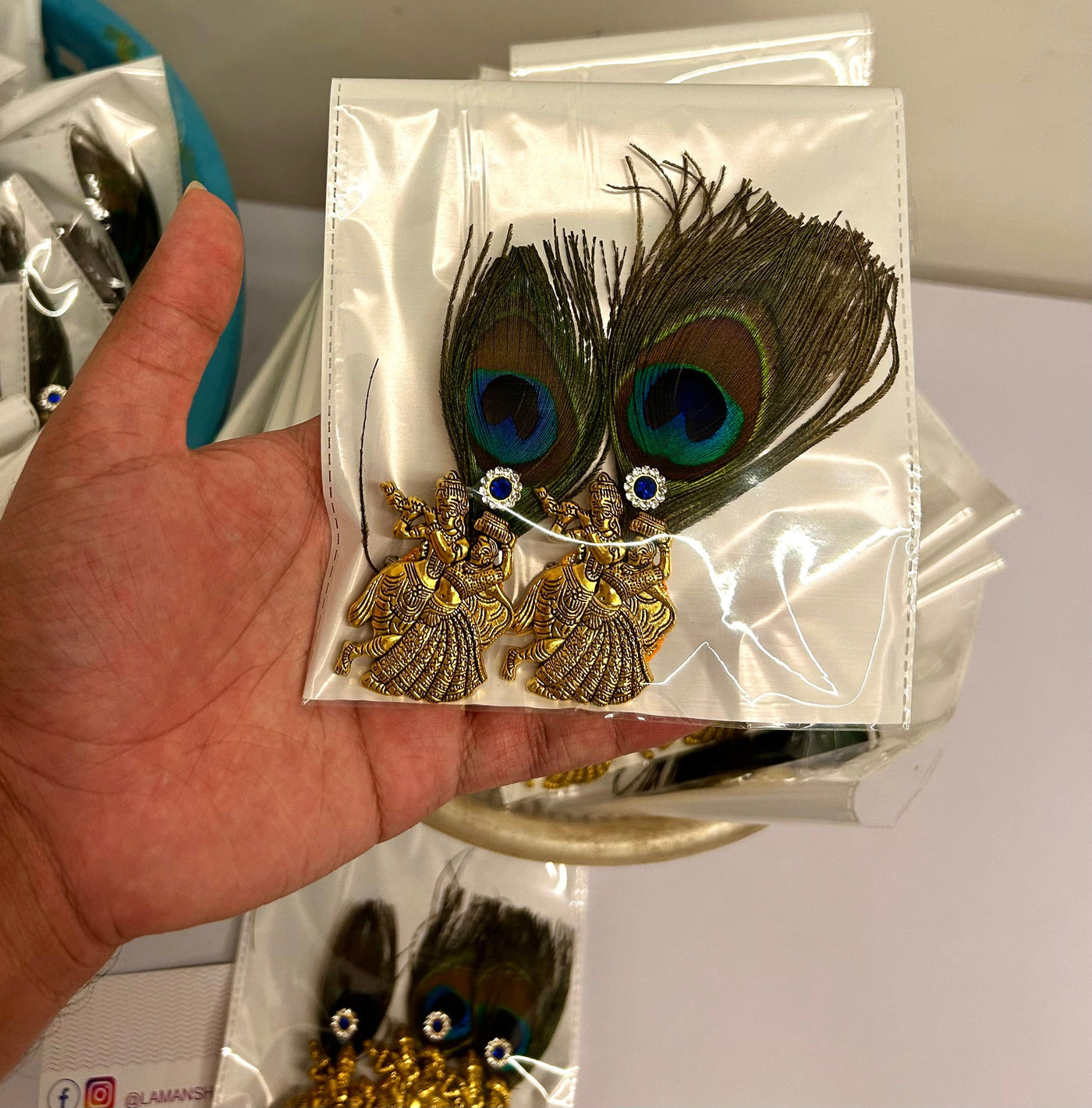 45 Rs per pc on buying 100 pcs | whstp at 8619550223 Broaches LAMANSH Metal Radha krishna ji brooches with mor pankh 🦚 / Welcome gifts for barati's and guests in weddings and hotels resorts or destination weddings