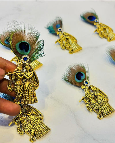 45 Rs per pc on buying 100 pcs | whstp at 8619550223 Broaches LAMANSH Metal Radha krishna ji brooches with mor pankh 🦚 / Welcome gifts for barati's and guests in weddings and hotels resorts or destination weddings
