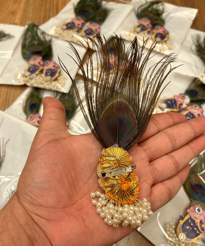 45 Rs per pc on buying 100 pcs | whstp at 8619550223 Broaches LAMANSH Shreenath ji brooches with mor pankh 🦚 / Welcome gifts for barati's and guests in weddings and hotels resorts or destination weddings