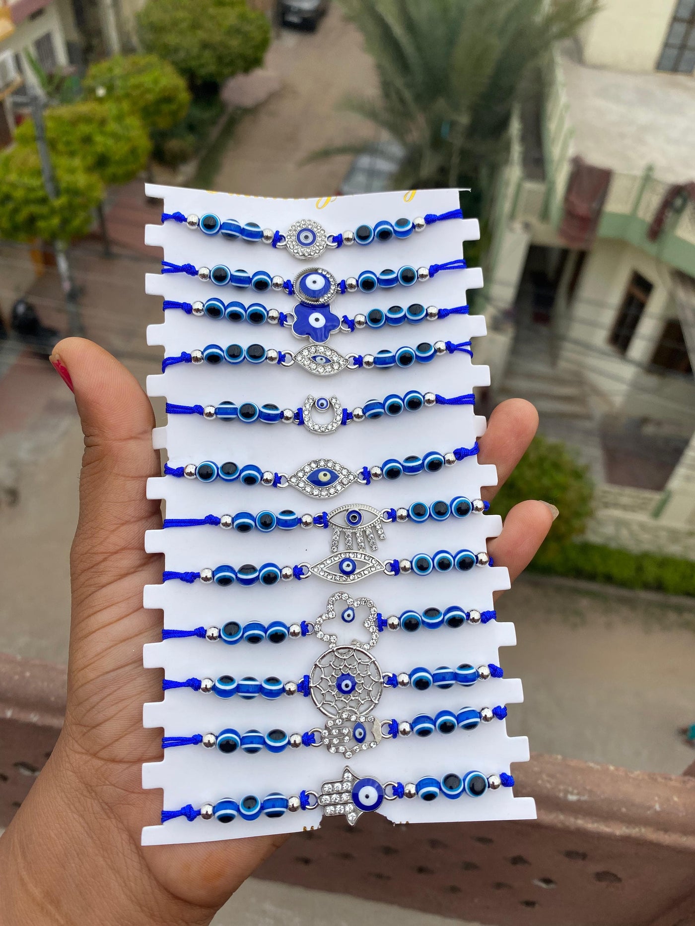 540 Rs each patta on buying 10+ patta's / WhatsApp at 8619550223 to order Rakhi Ready Pack of 12 Designer Evil eye 🧿 Rakhi's for brother's, sisters bhabhi's or bridesmaids