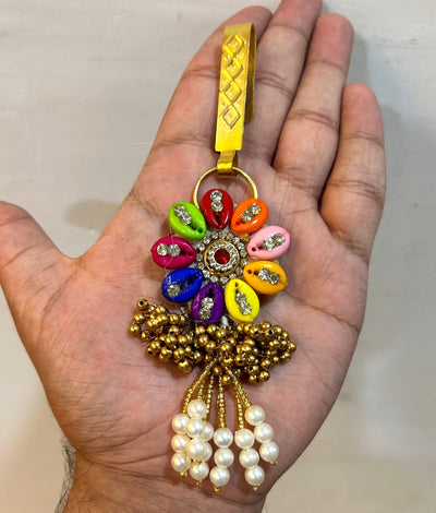 55 Rs each on buying 50+ pcs / WhatsApp at 8619550223 to order satka pins Satka's keychains for ladies | haldi mehendi sangeet favors for bridesmaids in weddings