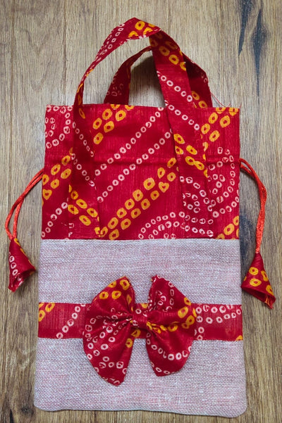 55 Rs ON BUYING 🏷IN BULK bulk potli LAMANSH® (9*11 inch) Designer Jute & Bandhej Fabric Potli Bags for Return Gifts 🎁 & Giveaways in Wedding & Pooja Ceremony's