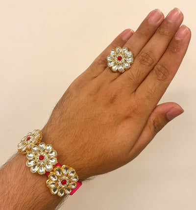 58 rs combo on buying 50 combo's / WhatsApp at 8619550223 to order 🔥 Gift combo Combo of Kundan Ring and bracelet for welcoming guests and bridesmaids/ Barati swagat items for weddings , pooja ceremony