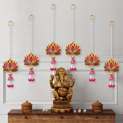 58 Rs each hanging on buying in bulk lotus hanging LAMANSH 1.5 ft Decorative Lotus Hanging attached to lily bud mogra line | Hangings for Festival decor 🔥