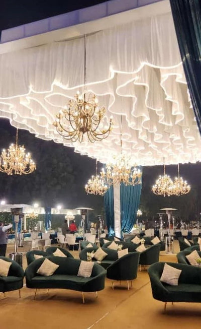 580 rs each pc on buying 5+ pcs / WhatsApp at 8619550223 to order 🔥 Led ceiling decor LED jhalar / LED Frill /Net lights on ceiling / Ceiling light curtain for event wedding decoration (10*2 feet)