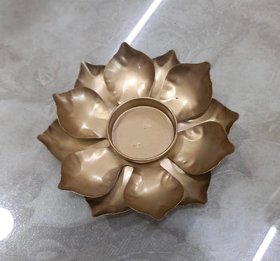 60 Rs each on buying 50+ pcs / WhatsApp at 8619550223 to order 🏷️ candle holder 1 Metal Lotus Diya stand | Floral shape golden candle 🕯️holder for diwali & Navratri decor / Return gifting 🎁