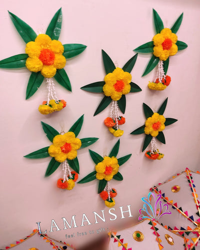 60 Rs per hanging on buying 🏷in bulk backdrop LAMANSH® Decorative Hangings for Diwali & Navratri Decor | Artificial Flowers & Leaves backdrop decor for indian weddings