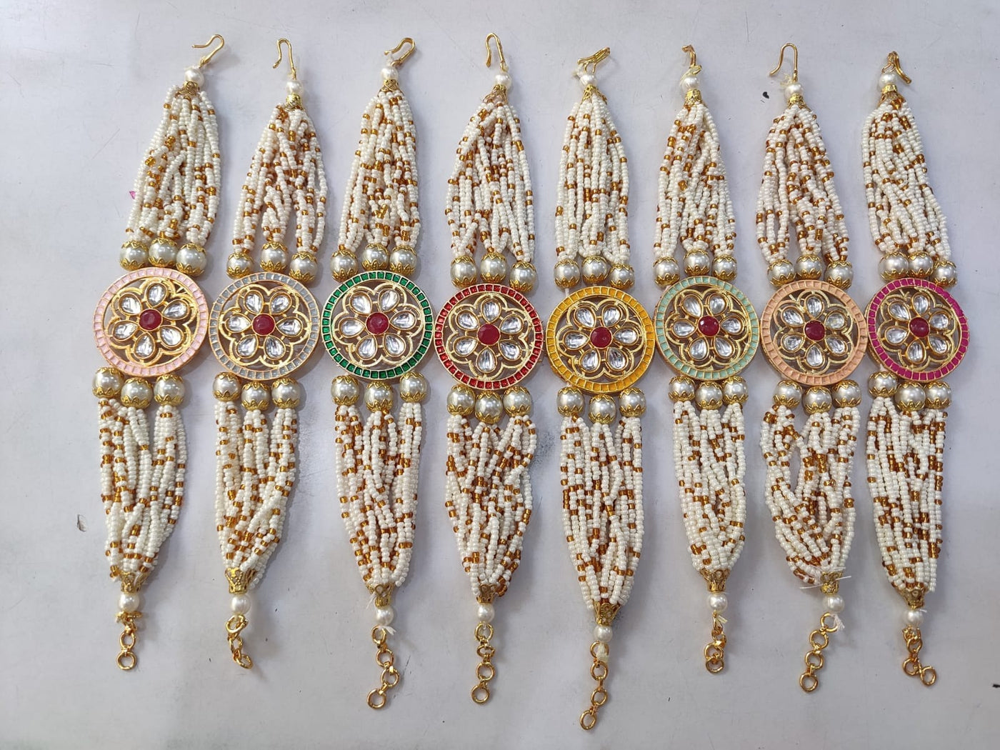 65 Rs each on buying 50+ pcs | WhatsApp at 8619550223 to order rakhi LAMANSH Designer Rakhi | Pearl Beaded Kundan Bracelet / Stone Rakhi's for Rakshabandhan Giveaways