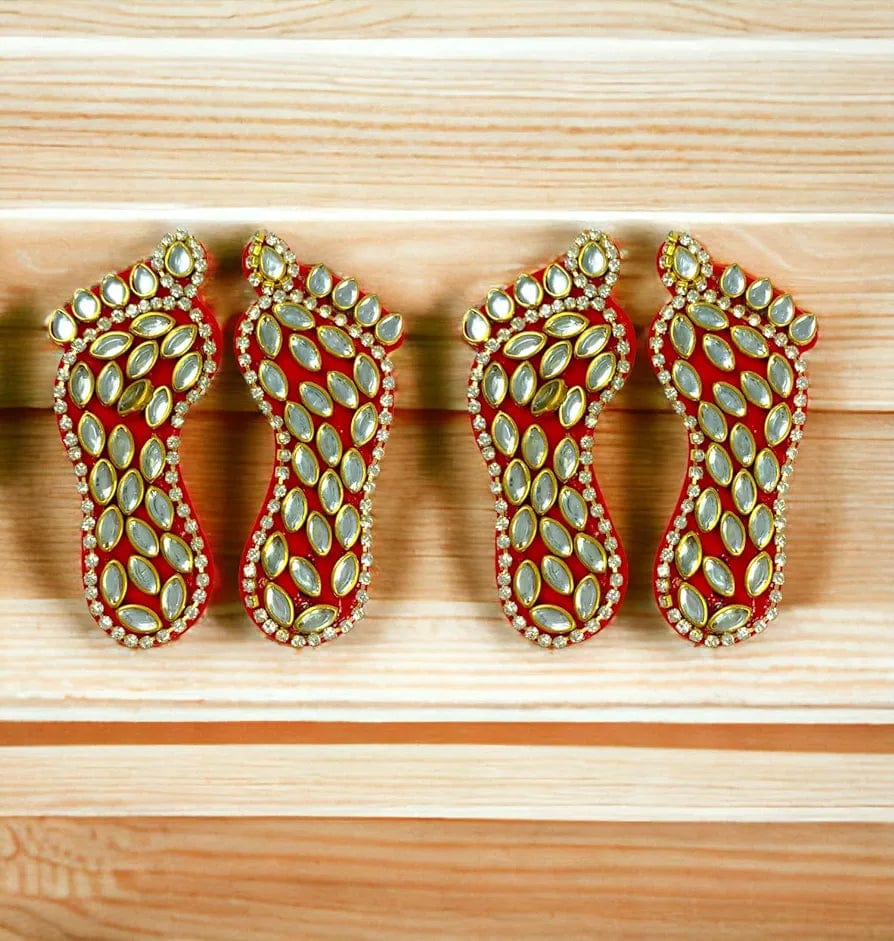 65 Rs each pair on buying 25+ pairs | Whatsapp at 8619550223 laxmi charan Kundan Lakshmi Charan Paduka Diwali Lakshmi Charan Lakshmi Charan is a Rare Lucky Charm Footprints of Maha Lakshmi Diwali Decoraion Pooja Festival Decoration Wall Stickers