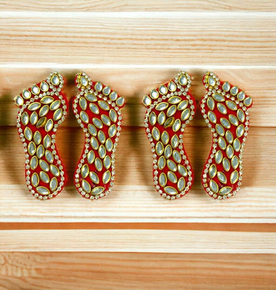 65 Rs each pair on buying 25+ pairs | Whatsapp at 8619550223 laxmi charan Kundan Lakshmi Charan Paduka Diwali Lakshmi Charan Lakshmi Charan is a Rare Lucky Charm Footprints of Maha Lakshmi Diwali Decoraion Pooja Festival Decoration Wall Stickers