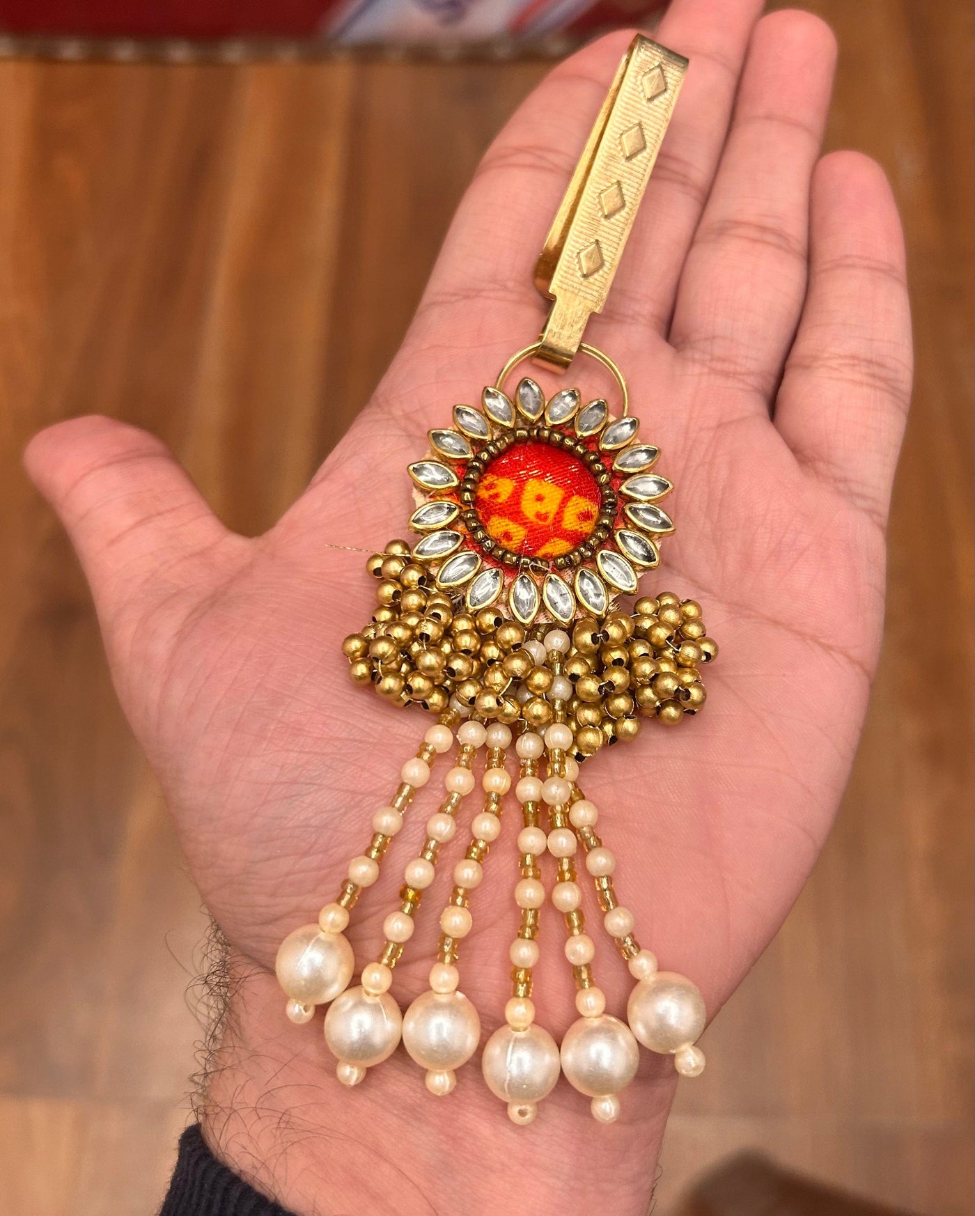 65 Rs per pc on buying 50 pcs satka pins LAMANSH Designer Kundan satka's keychains for ladies | haldi mehendi sangeet favors for bridesmaids in weddings