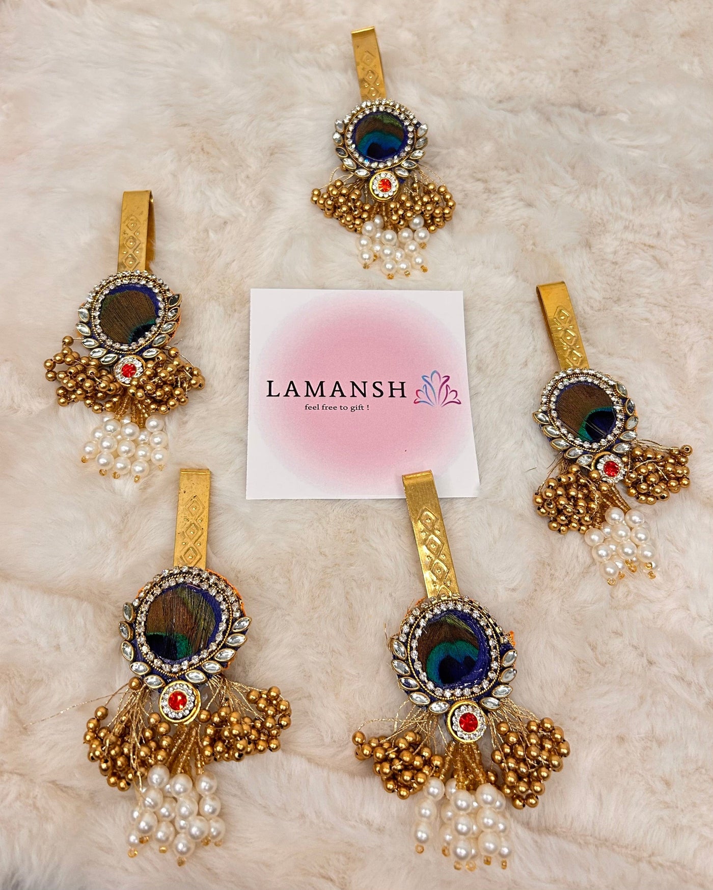 65 Rs per pc on buying 50 pcs satka pins LAMANSH Designer Mor Pankh 🦚 Kundan satka's keychains for ladies | haldi mehendi sangeet favors for bridesmaids in weddings