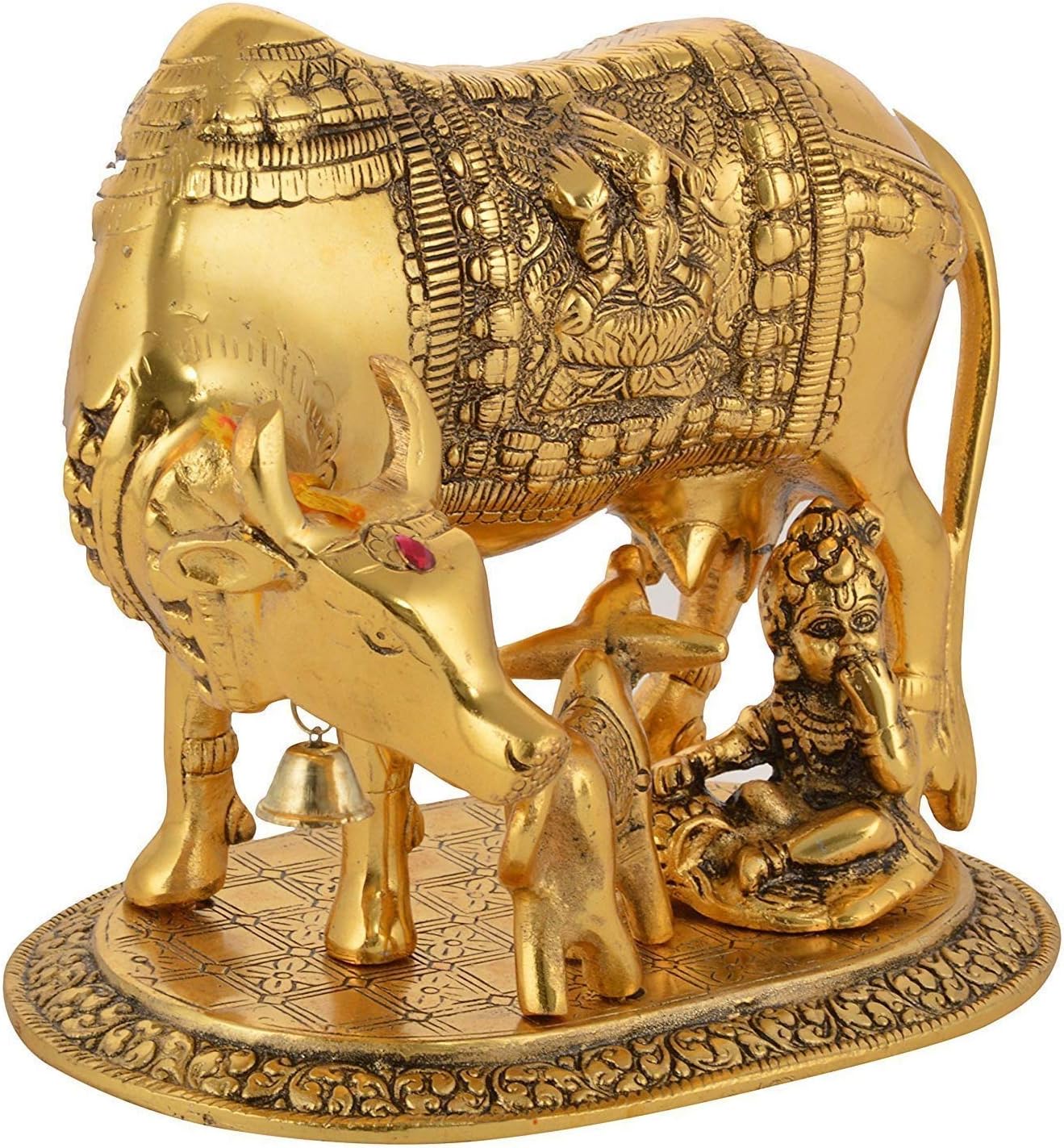 680 Rs each on buying 🏷in bulk | Call 📞 at 8619550223 Kamdhenu Cow and Calf Showpiece LAMANSH® Gold Plated Kamdhenu Cow and Calf Statues for Return Gifting 🎁 in Pooja & Wedding ceremony