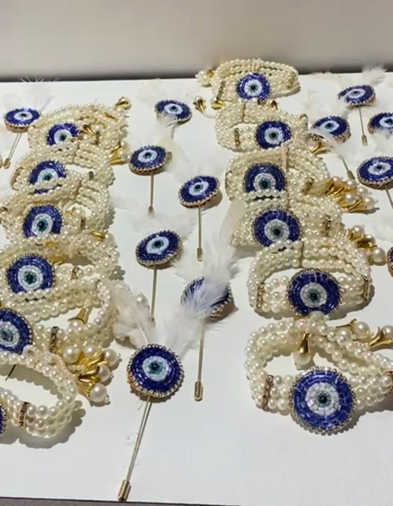 70 rs combo on buying 50 combo's / WhatsApp at 8619550223 to order 🔥 Combo of bracelet and brooch Combo of Evil eye 🧿 brooches and bracelets for welcoming guests and bridesmaids/ Barati swagat items for weddings , pooja ceremony