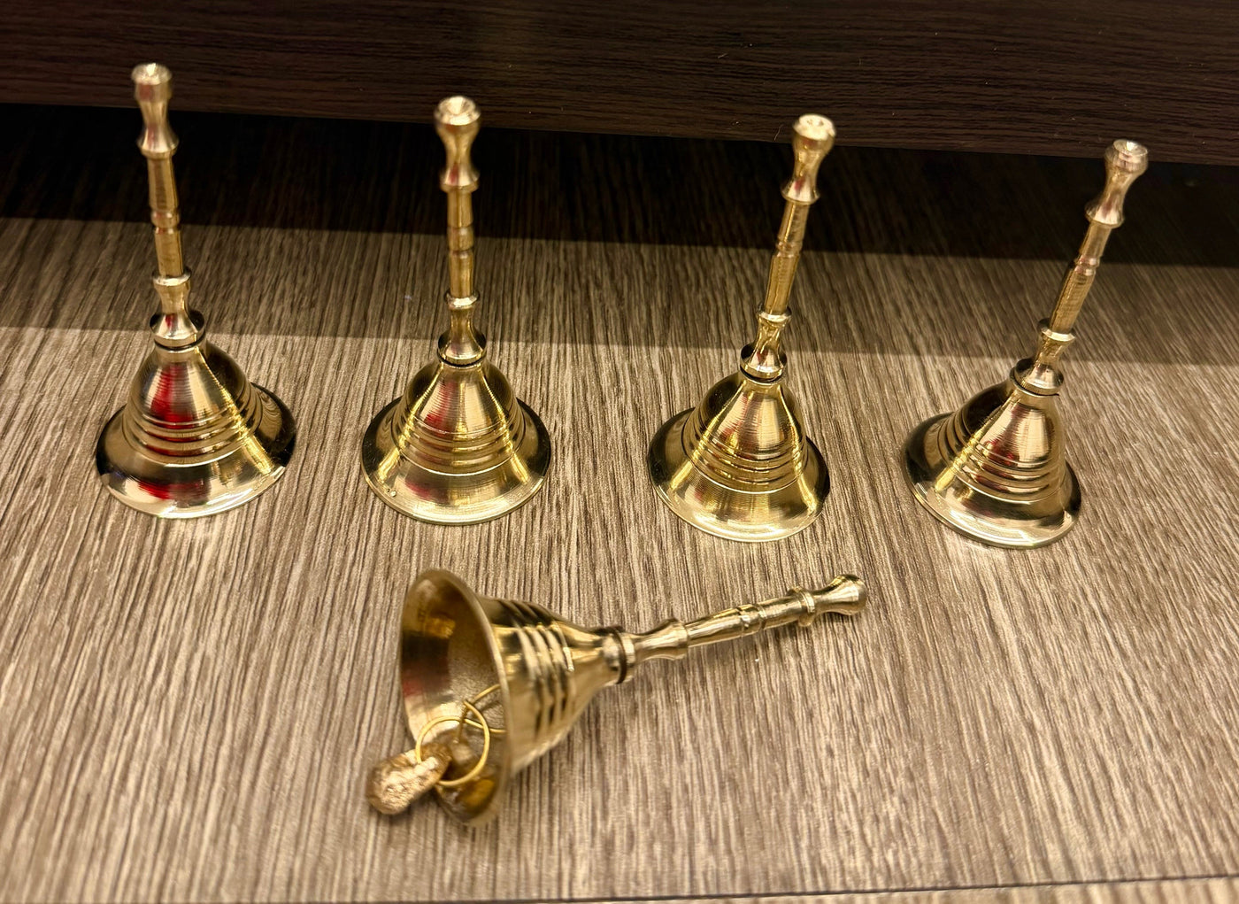 70 Rs each on buying 50+ pcs / WhatsApp at 8619550223 to order bells for couple welcome Brass golden plated bells for couple entry in weddings for giveaways and favours to guests / Wedding and pooja ceremony brass bells