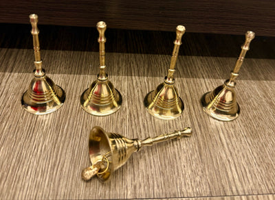 70 Rs each on buying 50+ pcs / WhatsApp at 8619550223 to order bells for couple welcome Brass golden plated bells for couple entry in weddings for giveaways and favours to guests / Wedding and pooja ceremony brass bells