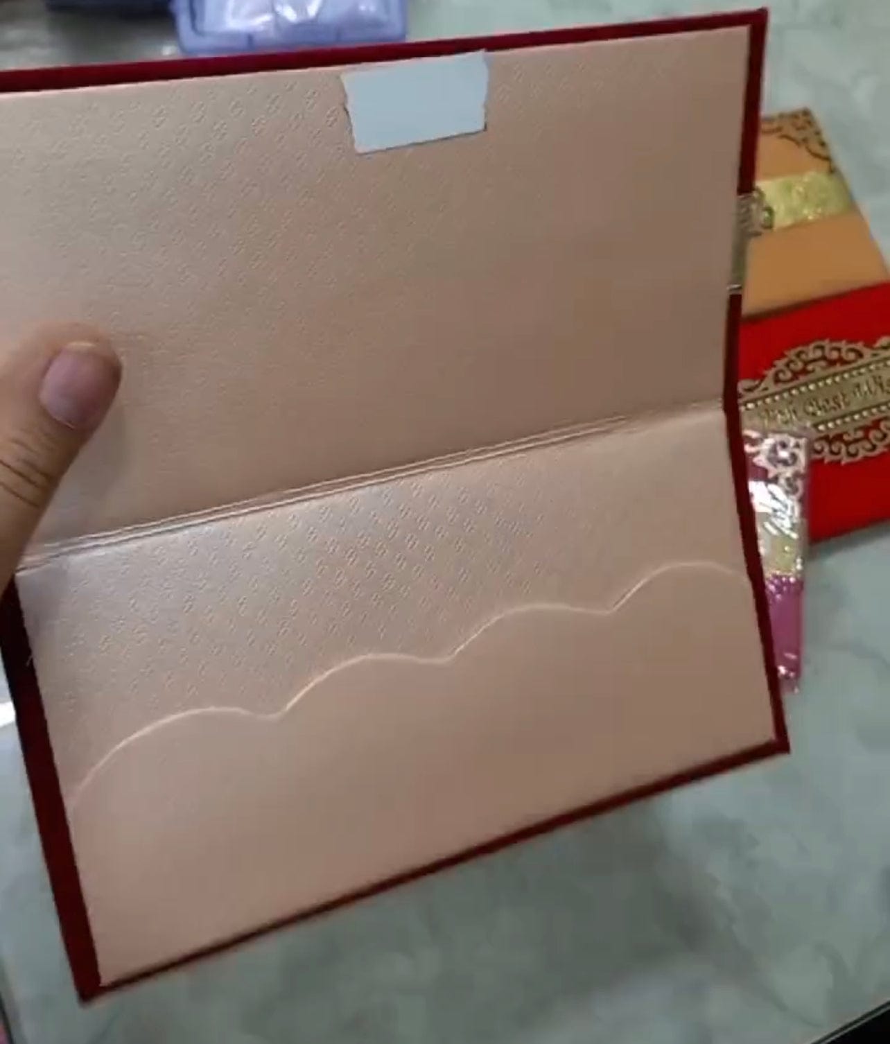 70 Rs each on buying 50+ pcs / WhatsApp at 8619550223 to order Clutch Designer Velvet Best wishes Shagun envelopes for guests in weddings, pooja ceremony (video attached)