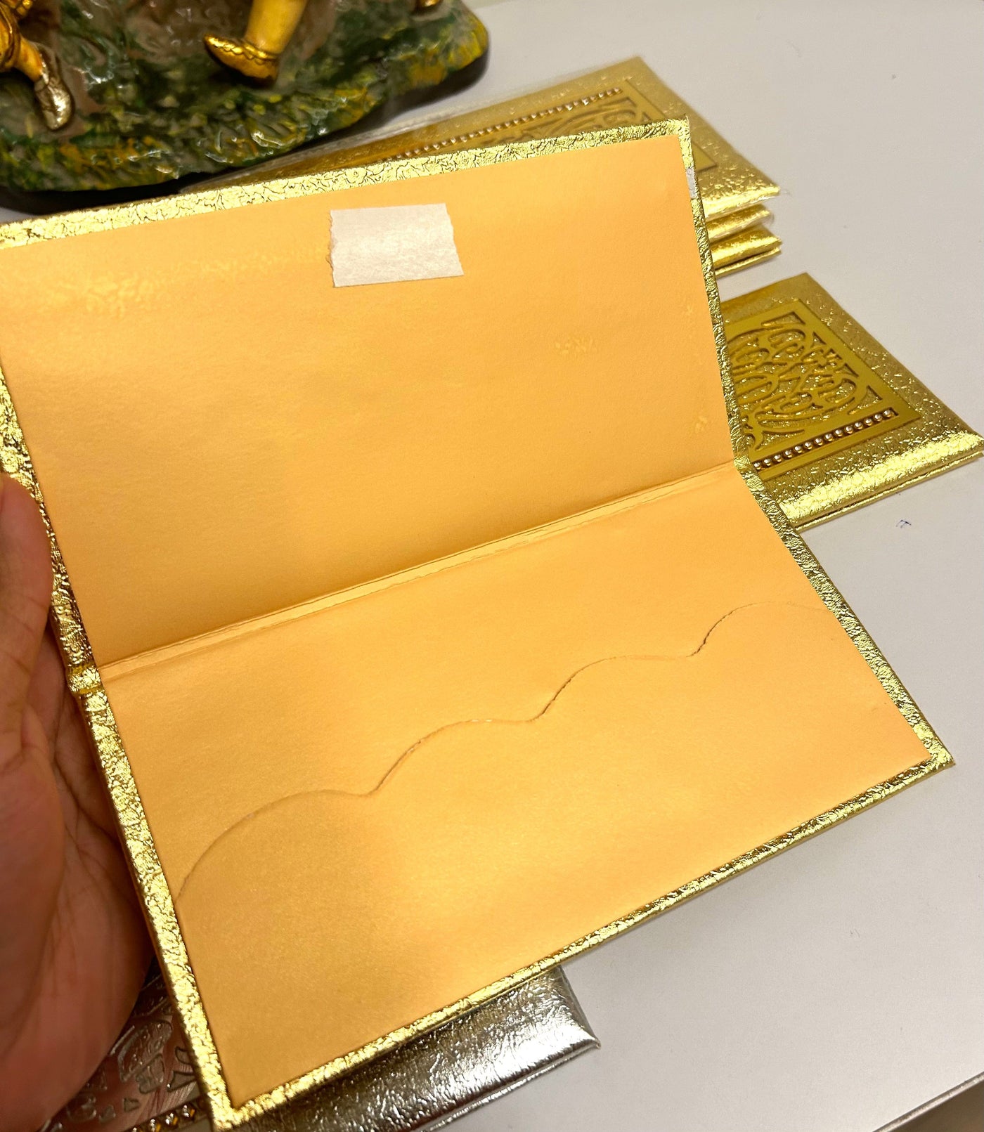 70 Rs each on buying 50+ pcs / WhatsApp at 8619550223 to order Clutch Fanvy Shagun envelopes for guests in weddings, pooja ceremony (Golden and silver color)