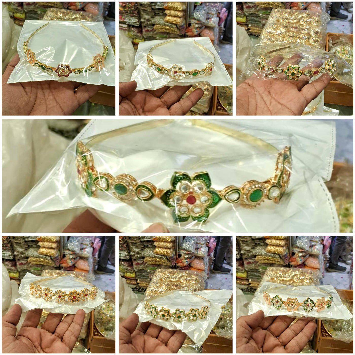 70 Rs each on buying 50+ pcs / WhatsApp at 8619550223 to order Kundan hairbands Kundan ✨ Hairbands for bridesmaids giveaways in haldi Mehendi weddings / Kundan sheeshpatti hair bands Mathapatti's