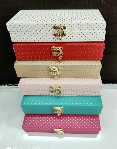 70 Rs each on buying 🏷in bulk | Call 📞 at 8619550223 Cash box Assorted colors / Fabric & Wood / 5 LAMANSH® Pack of 5 (4*8 inch) Dotted Design Jaipuri Cash Box, Shagun Box, Gift Box, Gaddi Box, Jewellery Box for Wedding Gift / Low cost Return Gifts 🎁 for Guests