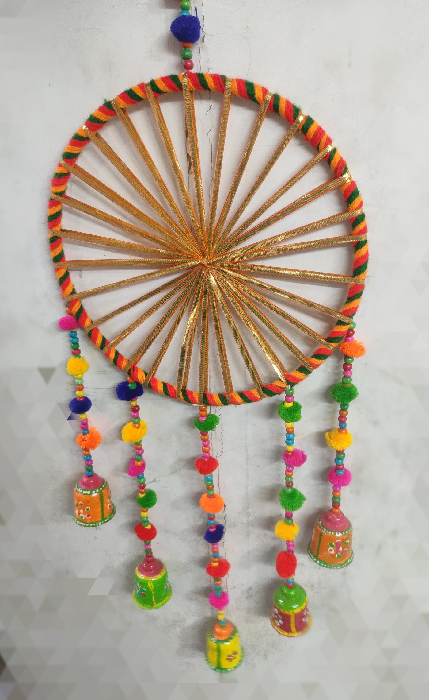 75 Rs each hanging on buying 🏷in bulk gota hangings LAMANSH® 10 inch Round Gota Chakri Hangings for Festive & Wedding Decoration