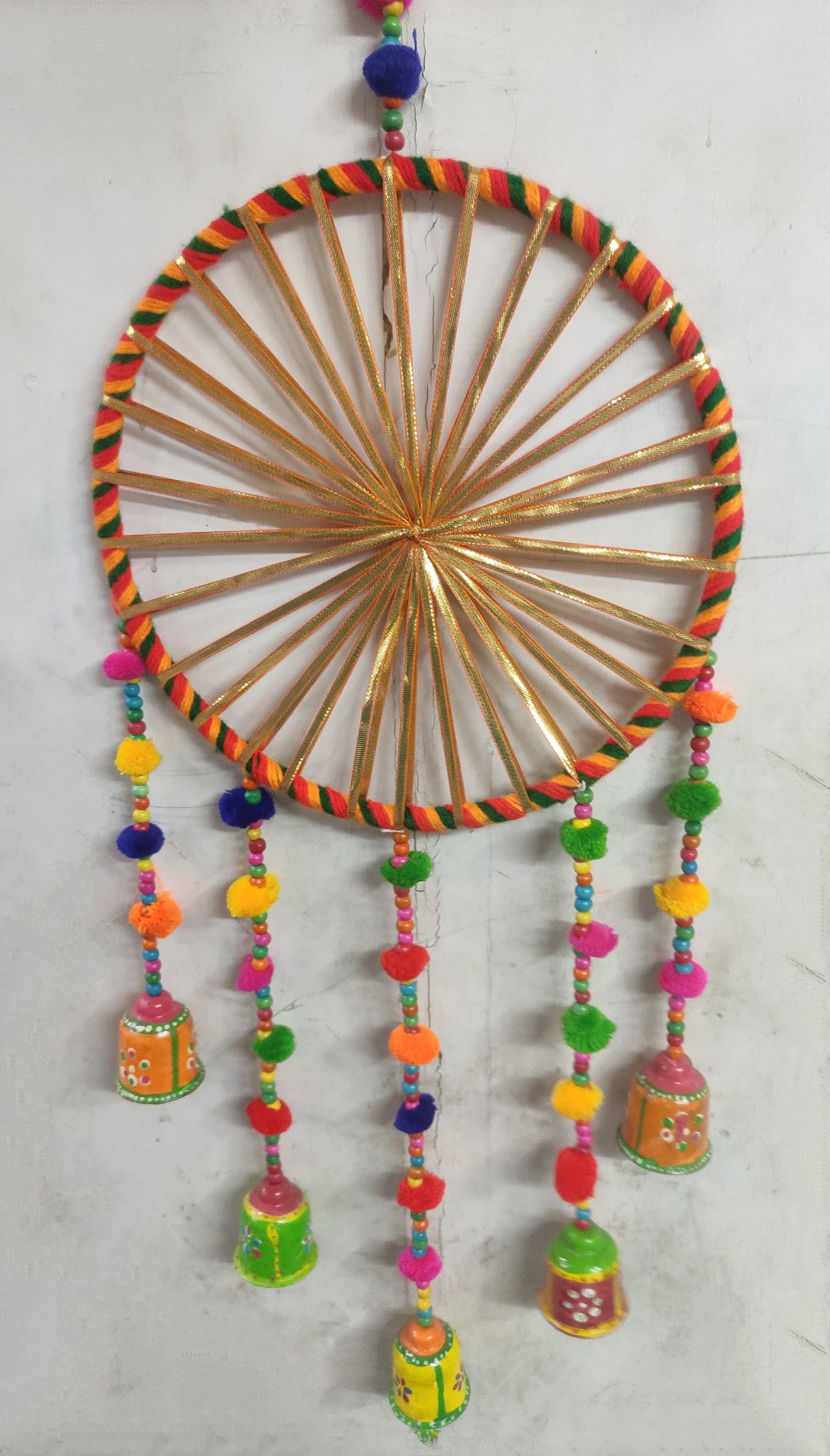 75 Rs each hanging on buying 🏷in bulk gota hangings LAMANSH® 10 inch Round Gota Chakri Hangings for Festive & Wedding Decoration