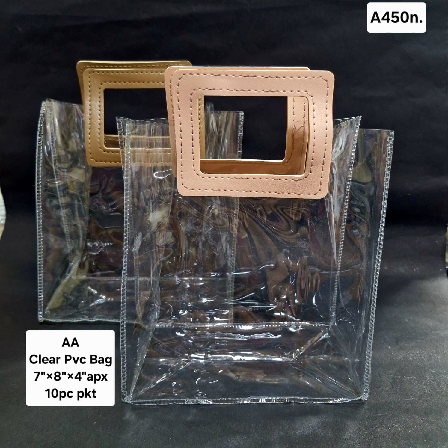 PVC Transparent Gifts bags with leather handle (Available in 4 sizes ...
