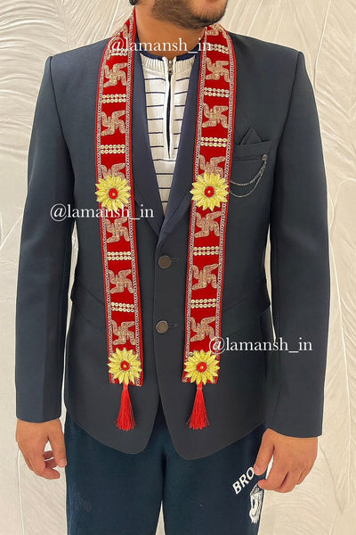 75 Rs each on buying 50+ pcs / WhatsApp at 8619550223 to order 🏷️ guests welcome stoles Gota Swastik Zari work Fabric Welcome Stoles for Wedding Guests Barati |  Kundan stone Work Swagat Dupatta's for Gents & Female Guests