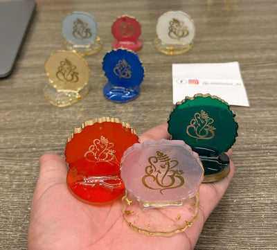 75 Rs each on buying 50+ pcs / WhatsApp at 8619550223 to order 🏷️ Resin ganeshji stand Mini Resin Ganeshji stands for Diwali Navratri and Ganesh Chaturthi Return gifting 🎁 / Ideal for wedding favours too