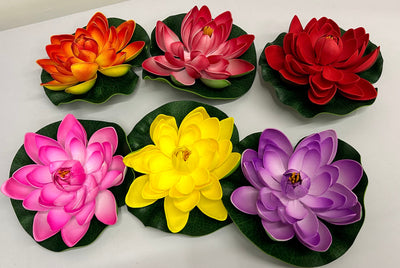 75 Rs each on buying 🏷50+ qty | Call 📞 at 8619550223 Artificial Flowers LAMANSH (7 inch) Artificial Rose Water Floating Flowers 🌺/ Rubber Floating Lotus Flowers with Rubber Leaf for Outdoor Indoor Home Decoration and Craft / Decor product for Wedding & Festive season