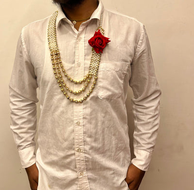 75 Rs each on buying 🏷50+ qty | Call 📞 at 8619550223 Barati Swagat mala Welcome Necklace Mala with rose flower / Barati Swagat Moti Mala / Dupatta / Stole  For Weddings, Perfect for Guest Welcome