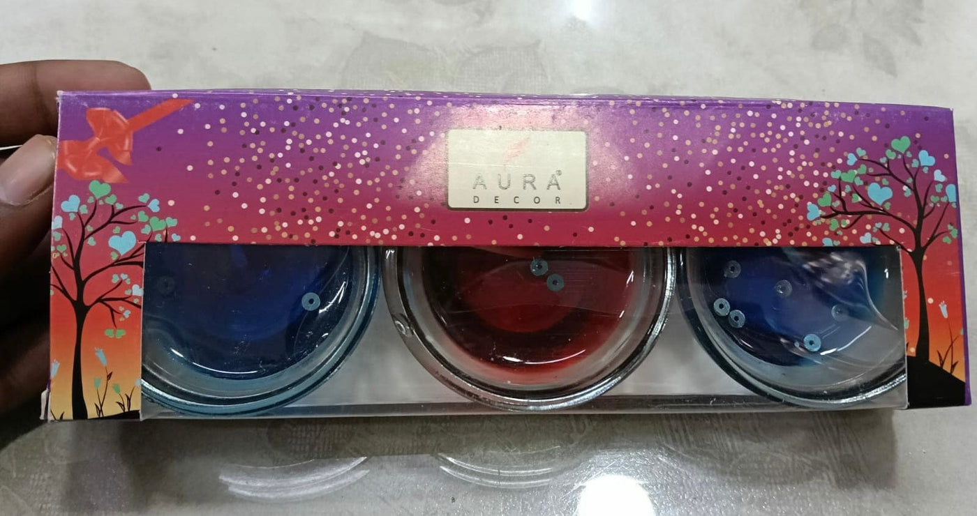 80 rs box on buying 25+ boxes / WhatsApp at 8619550223 to order Diwali gift combo Designer jelly glass wax candles for Diwali Navratri festival wedding return gifting 🎁 (set of 3)