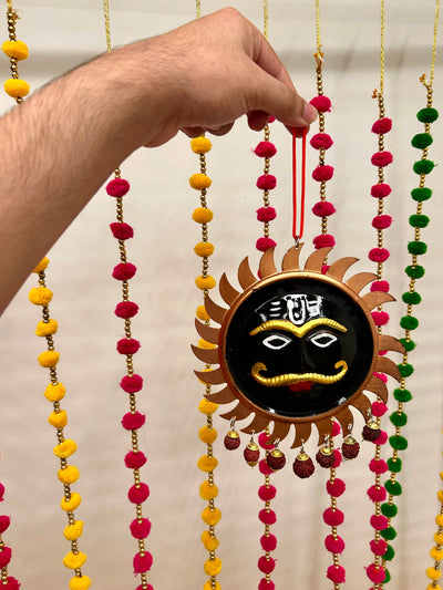 80 Rs each on buying 25+ pcs / WhatsApp at 8619550223 to order 🔥 Diwali hangings Kaal Bhairav / Surya dev rudraksh hangings for nazar protection, pooja, home, vastu or festivals