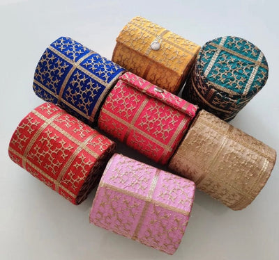 80 Rs each on buying 🏷️ 50+ pcs | Call 📞 at 8619550223 Bangles Box LAMANSH Gold Embroidered Bangle boxes for haldi mehendi sangeet favors for bridesmaids / Wedding return gifts 🎁 for bangles packing