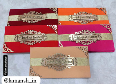 80 Rs each on buying 🏷️ 50+ pcs | Call 📞 at 8619550223 Clutch Designer Velvet Best wishes Shagun envelopes for guests in weddings, pooja ceremony