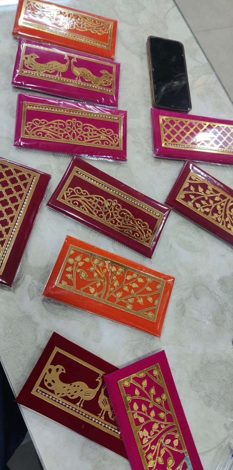 80 Rs each on buying 🏷️ 50+ pcs | Call 📞 at 8619550223 Clutch LAMANSH Designer Velvet and paper Envelopes for wedding shagun gifts / Designer money envelopes with acrylic work