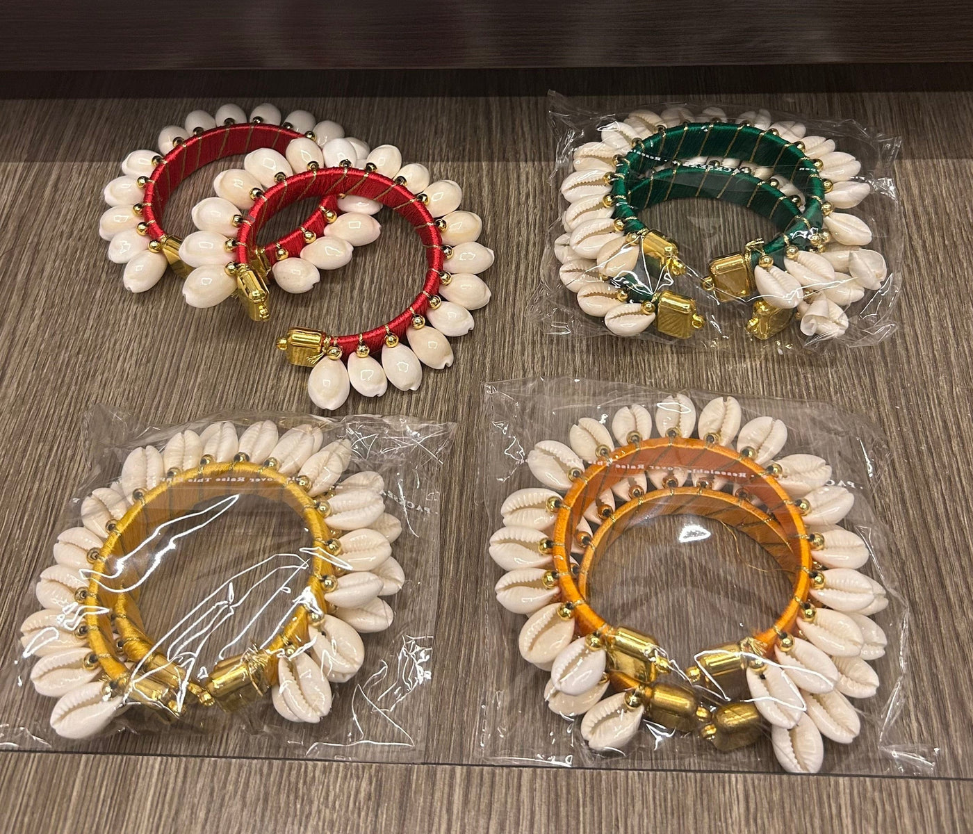 80 rs pair on buying 50 pairs / WhatsApp at 8619550223 to order 🔥 Floral 🌺 Giveaways Assorted colors / 1 Pair Shells Gota Bangles for Haldi mehendi favours for bridesmaids 🎁 (Free size)