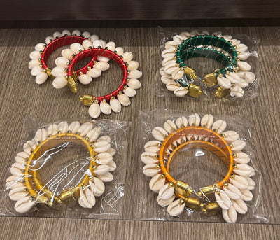 80 rs pair on buying 50 pairs / WhatsApp at 8619550223 to order 🔥 Floral 🌺 Giveaways Assorted colors / 1 Pair Shells Gota Bangles for Haldi mehendi favours for bridesmaids 🎁 (Free size)