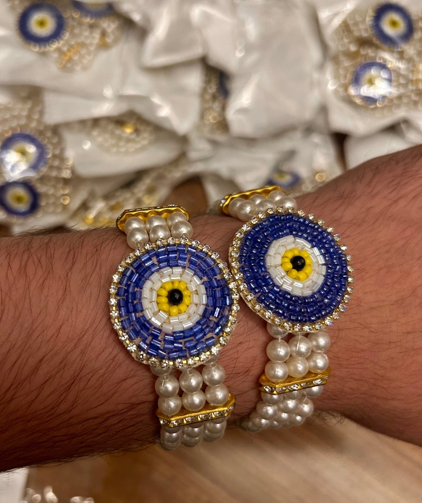 80 Rs pair on buying minimum 50 pairs | Whatsapp at 8619550223 evil eye bracelets LAMANSH Evil Eye 🧿 Rakhi Bracelets for giveaways 🎁 to bridesmaids and guests / Favors for ladies and gents