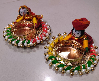 80 Rs per pair on buying 🏷️50+ pairs Candle Holders LAMANSH® Raja Rani Puppets Tealight Candle holder stand ( NEW ) for Diwali and Home Decoration / Rajasthani Dolls Candle holders for Festival ✨ giveaways (candles are included)