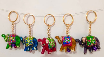 85 rs dozen on buying 20+ dozens / WhatsApp at 8619550223 to order 🔥 Keychain Pack of 12 Handcrafted Beautiful wooden Lac Elephant Key Chain for return gifts 🎁